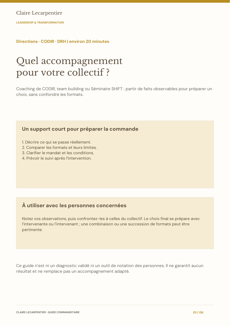 Couverture du guide Quel accompagnement pour votre collectif ?